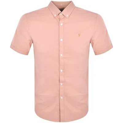 Farah Vintage Brewer Short Sleeve Shirt Pink