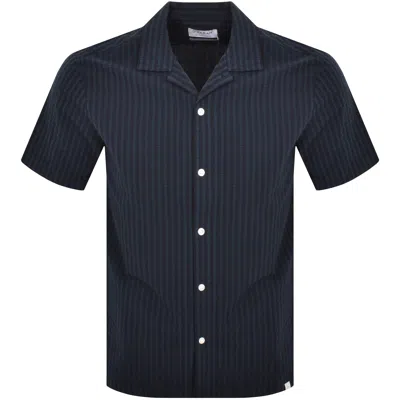 Farah Vintage Brook Short Sleeve Shirt Navy In Blue