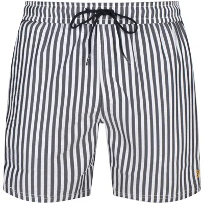 Farah Vintage Colbert Stripe Swim Shorts Navy
