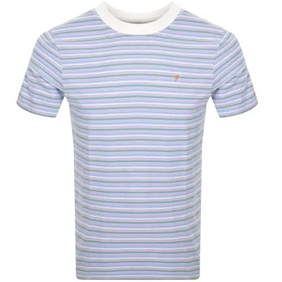 Farah Vintage Danny Stripe T Shirt Blue