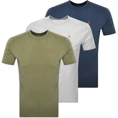 Farah Vintage Dellis 3 Pack T Shirts Navy