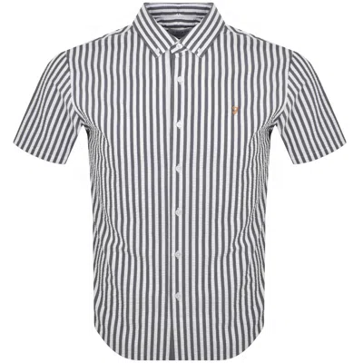 Farah Vintage Edson Short Sleeve Shirt Navy In Multi