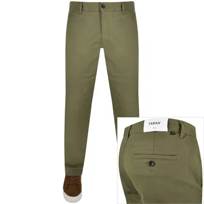 Farah Vintage Elm Slim Fit Chino Trousers Green