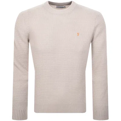 Farah Vintage Farah Allerton Knit Jumper White Smoke Beige In Neutral