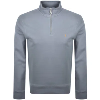 Farah Vintage Farah Arnold Quarter Zip Sweatshirt Blue