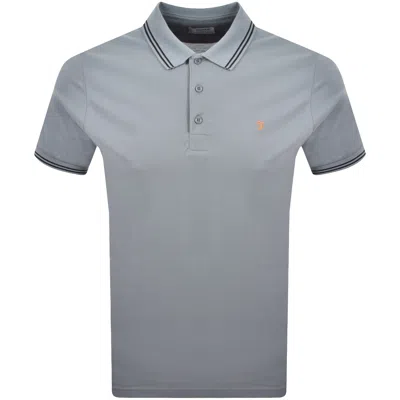 Farah Vintage Farah Bowes Tipping Polo T Shirt Icelandic Blue