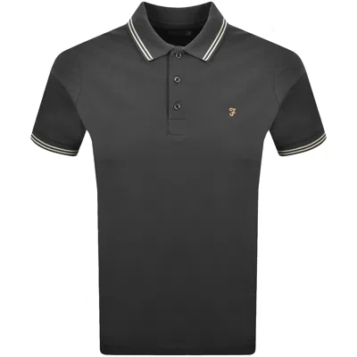 Farah Vintage Farah Bowes Tipping Polo T Shirt Washed Black
