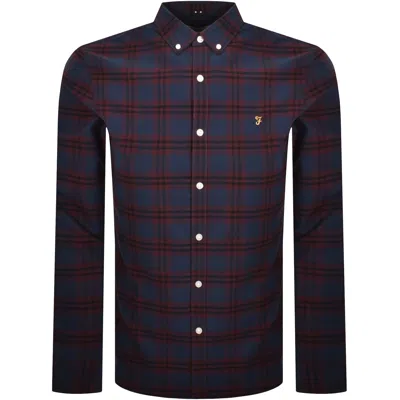 Farah Vintage Farah Brewer Check Shirt Burgundy