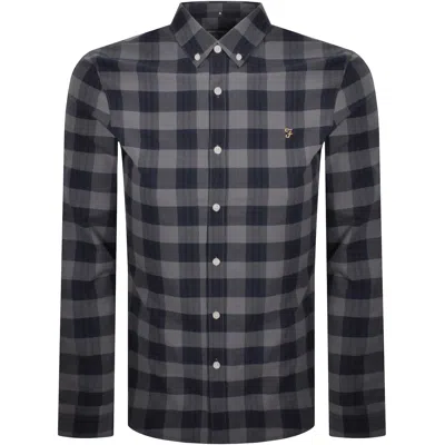 Farah Vintage Farah Brewer Check Shirt Yale Grey In Gray