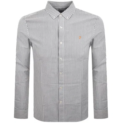 Farah Vintage Farah Brewer Stripe Long Sleeve Shirt Navy In Blue