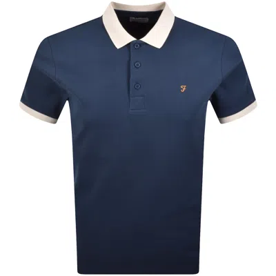 Farah Vintage Farah Clement Textured Polo Aegean Blue