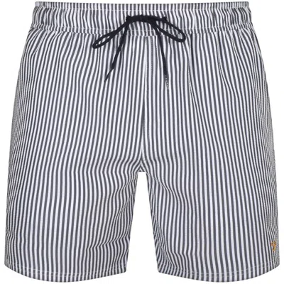 Farah Vintage Farah Colbert Seersucker Stripe Swim Shorts Navy