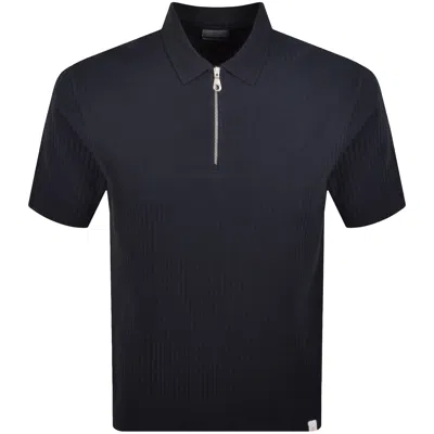 Farah Vintage Farah Dobson Zip Polo T Shirt True Navy In Blue