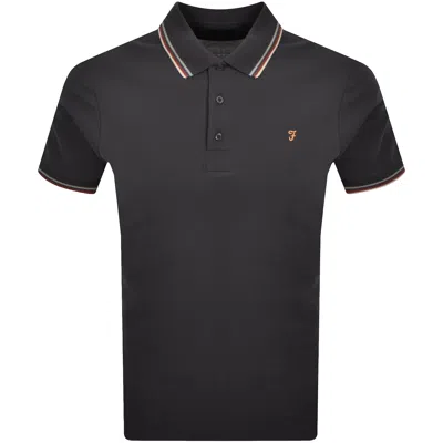 Farah Vintage Farah Elton Polo T Shirt Grey In Black