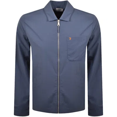 Farah Vintage Farah Fintoni Long Sleeve Overshirt Blue