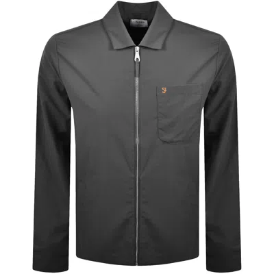 Farah Vintage Farah Fintoni Long Sleeve Overshirt Grey In Gray