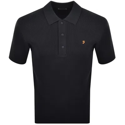 Farah Vintage Farah Gerry Rib Knit Polo True Navy