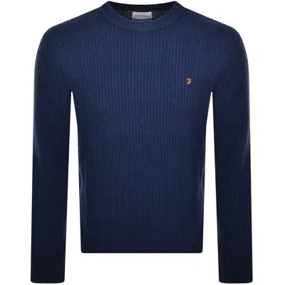 Farah Vintage Farah Halton Ribbed Wool Jumper Blue