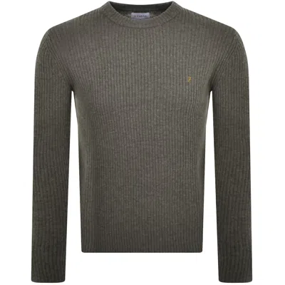 Farah Vintage Farah Halton Ribbed Wool Jumper Brown