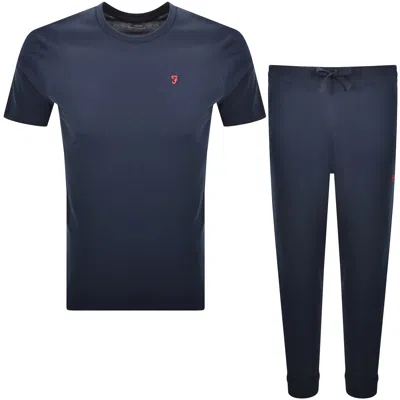 Farah Vintage Farah Hazra T Shirt And Joggers Set Navy In Blue