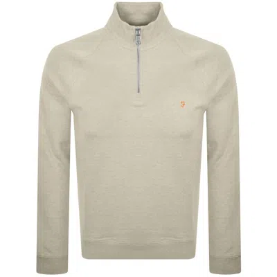 Farah Vintage Farah Jim Quarter Zip Sweatshirt Beige In Gray