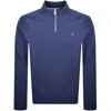 Farah Vintage Farah Jim Quarter Zip Sweatshirt Blue