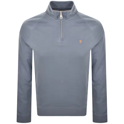 Farah Vintage Farah Jim Quarter Zip Sweatshirt Blue
