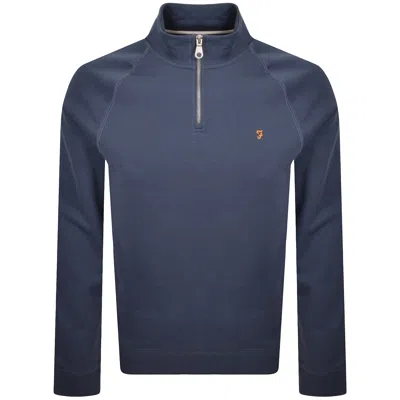 Farah Vintage Farah Jim Quarter Zip Sweatshirt Blue