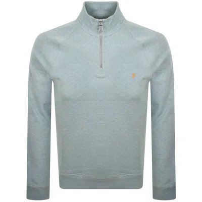 Farah Vintage Farah Jim Quarter Zip Sweatshirt Green In Blue