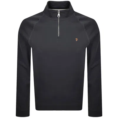 Farah Vintage Farah Jim Quarter Zip Sweatshirt Grey In Black