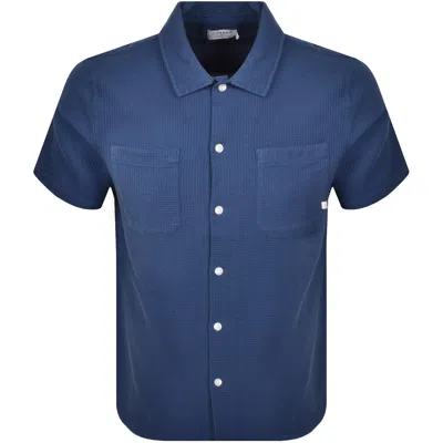 Farah Vintage Farah Judson Waffle Shirt Cold Metal Blue