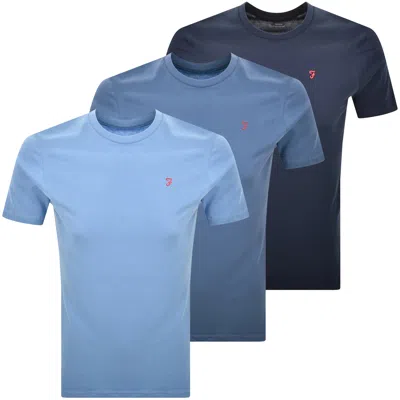 Farah Vintage Farah Labo 3 Pack T Shirts In Blue