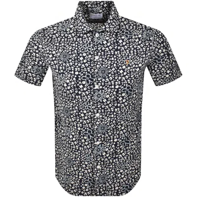 Farah Vintage Farah Landon Print Revere Shirt Navy