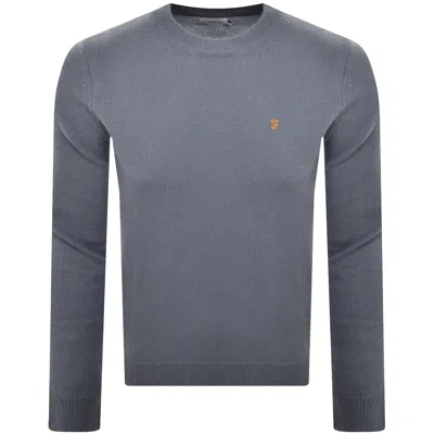 Farah Vintage Farah Maidstone Knit Jumper Blue In Gray