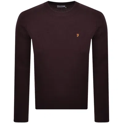 Farah Vintage Farah Maidstone Knit Jumper Purple In Burgundy