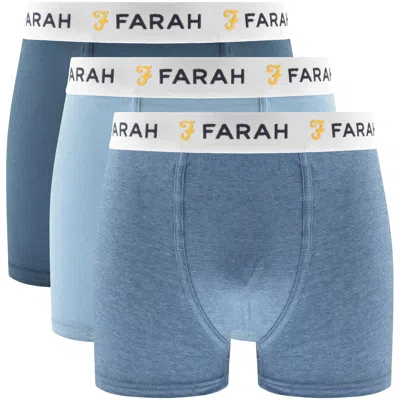 Farah Vintage Farah Oswal 3 Pack Trunks In Blue