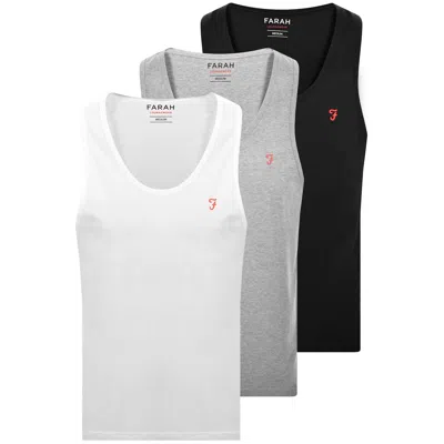 Farah Vintage Farah Riago 3 Pack Vest In Black