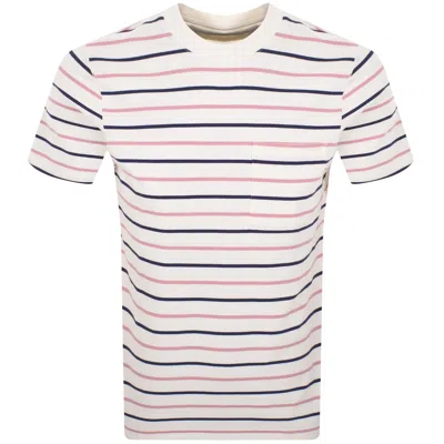 Farah Vintage Farah Stacey Stripe Pocket T Shirt Ecru In White