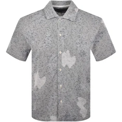 Farah Vintage Farah Stoker Jacquard Shirt Navy In Blue