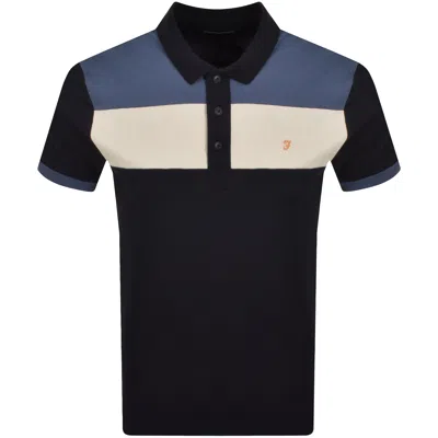 Farah Vintage Farah Swanside Panel Polo T Shirt Navy In Multi