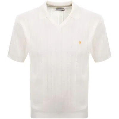 Farah Vintage Farah Woodford Knit Polo T Shirt Ecru