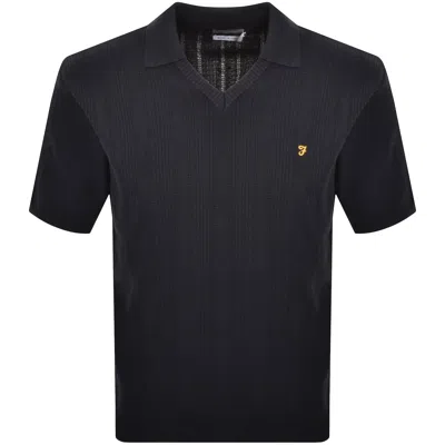 Farah Vintage Farah Woodford Knit Polo T Shirt True Navy