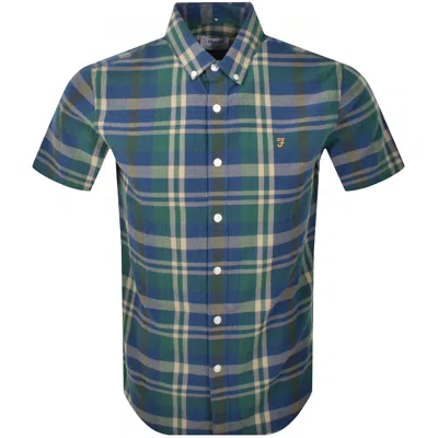 Farah Vintage Farah Wylan Check Shirt Cold Metal Blue