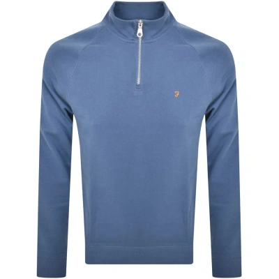 Farah Vintage Jim Half Zip Sweatshirt Blue