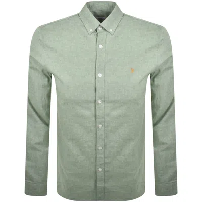 Farah Vintage Long Sleeve Sheen Shirt Green