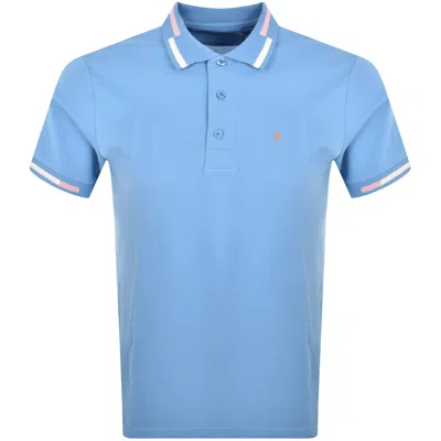 Farah Vintage Maxwell Tipping Polo T Shirt Blue
