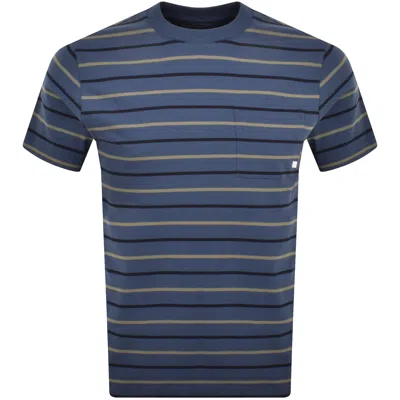 Farah Vintage Stacey Stripe Pocket T Shirt Blue