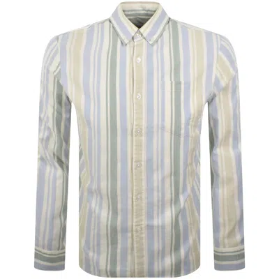 Farah Vintage Steen Long Sleeve Shirt Beige In White