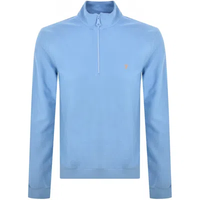 Farah Vintage Weah Half Zip Sweatshirt Blue