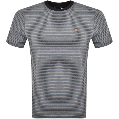 Farah Vintage Wilmot Stripe T Shirt Navy